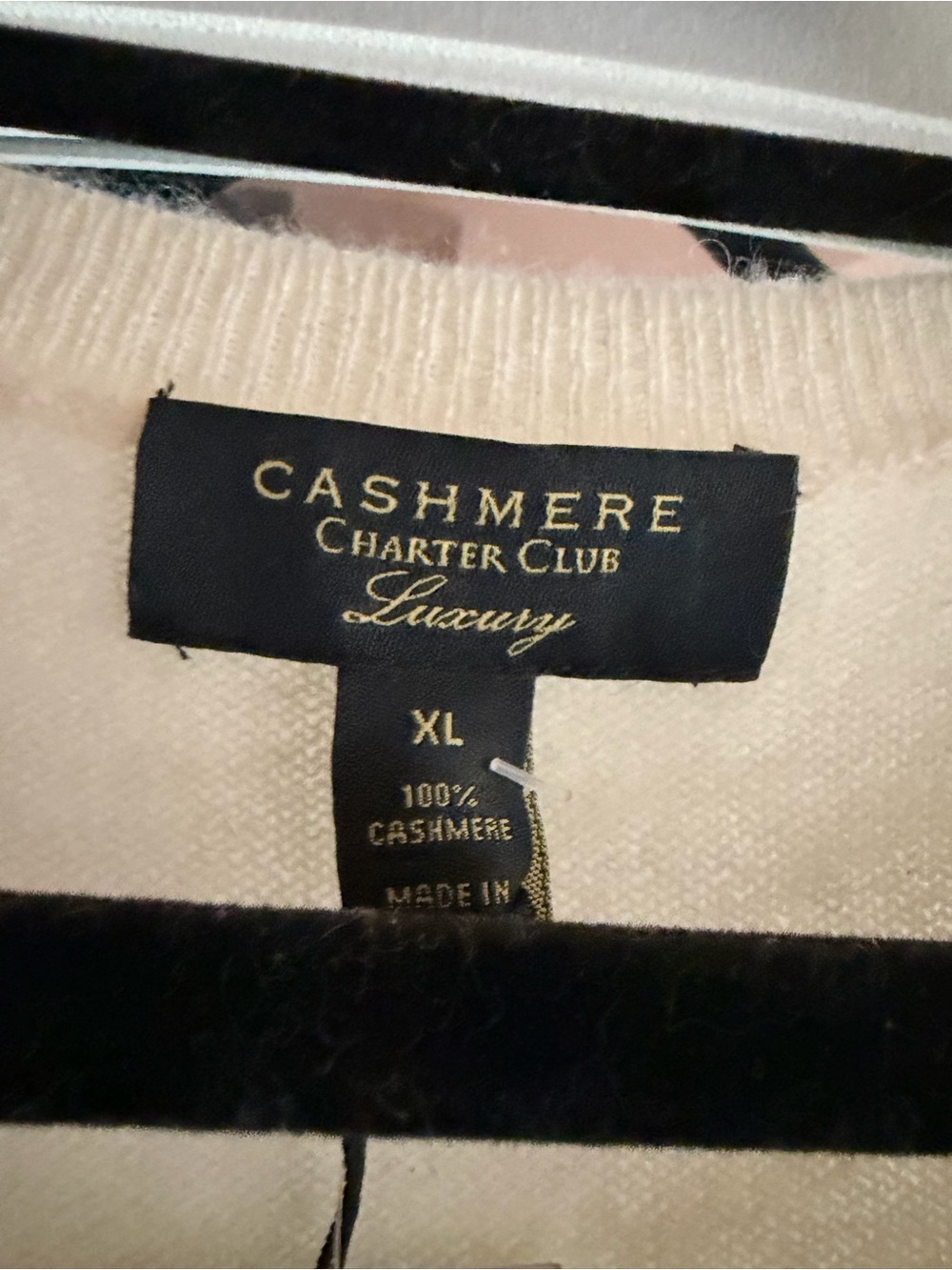 Charter Club Cream Cashmere Sweater - Picture 3 of 4